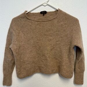 Quince 100% Cashmere Cropped Sweater Tan Small Soft Minimalist